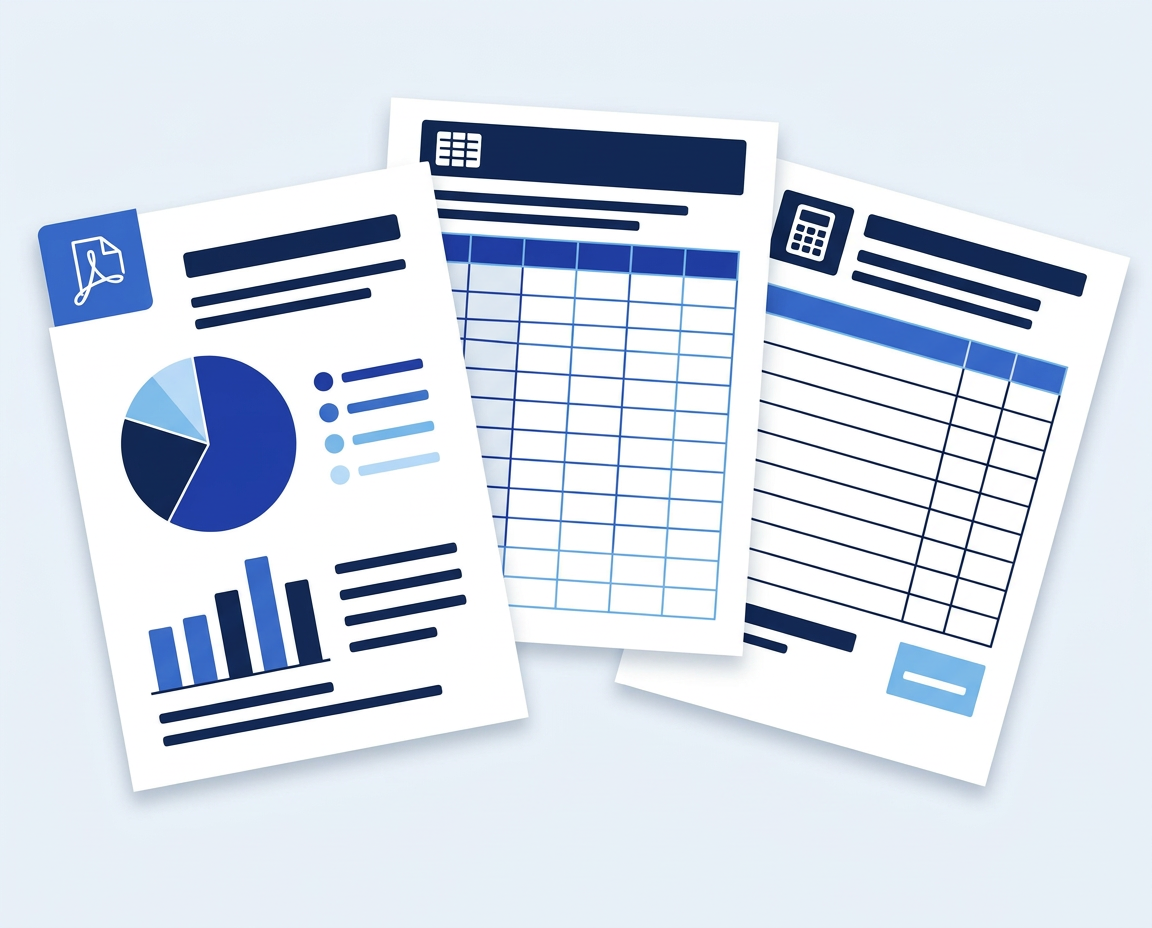 PDF statement, spreadsheet and accounting export